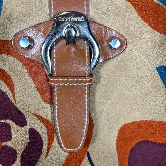 CAPO VERSO Floral Suede Shoulder Quality Bag made in Italy - Picture 4 of 7